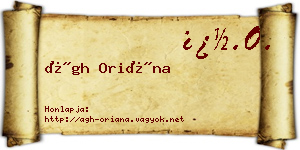 Ágh Oriána névjegykártya